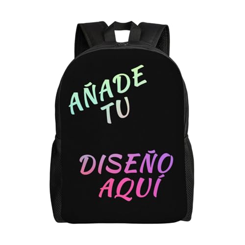Fyralune Mochila Personalizado Mochila Escolar Personalizada Agrega tu texto/imagen/foto, Backpack Personalizada con Nombre Para Niños y Niñas, Para estudiar, viajar, hacer deporte, como regalo