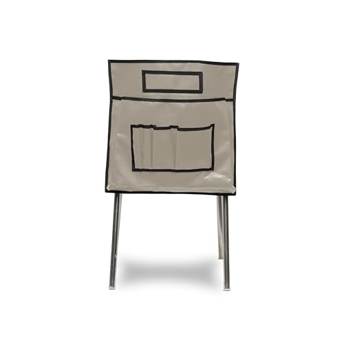 Covers & All Chair Back Pocket Organizer, 12 Oz., Kids Preschool Daycare Classroom chairs, Multi Pockets Storage (20" W x 21" H, Beige)