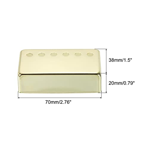 PATIKIL Guitar Pickup Cover 50/52mm Pole Spacing Double Coil Brass Pickup Frame for Electric Guitar Golden 2 Pack - Image 2