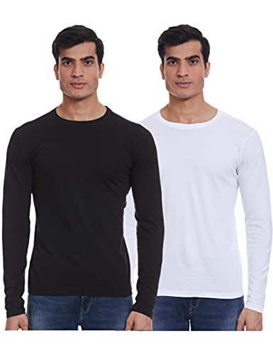 Diverse Solid Regular Men’S Tshirt (Pack Of 2) (Dcmtsp02Rc09L35-21_White, Black Xl)