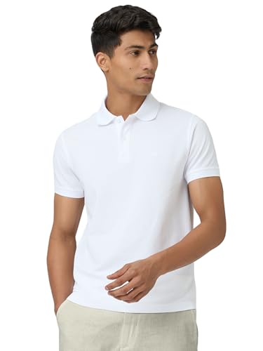 XYXX Men's Solid Regular Fit Polo Shirt, White, XL