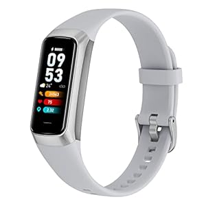 Verschiedene Funktionen Fitness-Tracker, kompatibel mit Android und iOS, GPS-Smartwatch, Sauerstofferkennung im Sangre, Grau C60