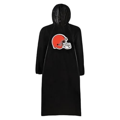 Image of NFL Waterproof Rain Poncho for Adults, Sporty, Elastic Sleeves and Drawstring Hood, Unisex Rain Coat