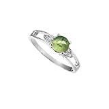 SILVERTROVE Anillo de plata de ley 925 con piedras preciosas Prehnite para hombre y mujer. Artículo de regalo. Joyería artesanal CRG1238CH_64 (20.4)