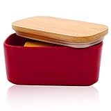 ❤Perfekte Dichtung - Modische Vollholzdeckung und hochwertige Silikongdichtungsringe sorgen für eine gute Versiegelbarkeit, damit die Butter zu Hause lange frisch bleibt und nach dem Herausnehmen aus dem Kühlschrank noch lange kühl hält. Ein stabiler Holzdeckel kann auch als Butter-Schneidebrett verwendet werden, um Ihren Küchenstil zu bereichern.