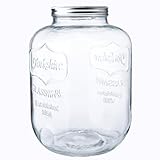 CATPOWER 2 Gallons X-Large Glass Jar With Mouth Canning Jar Kitchen Storage Jar Cookie Candy Penny Jar with Stainless Steel Screw Lid