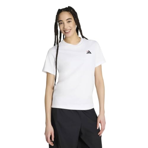 T-shirt graphique Adidas femme col rond anti-transpiration pour rester fraîche en été