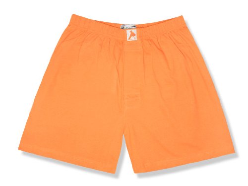 Mens Solid BURNT ORANGE Color BOXER 100% Knit Cotton Shorts