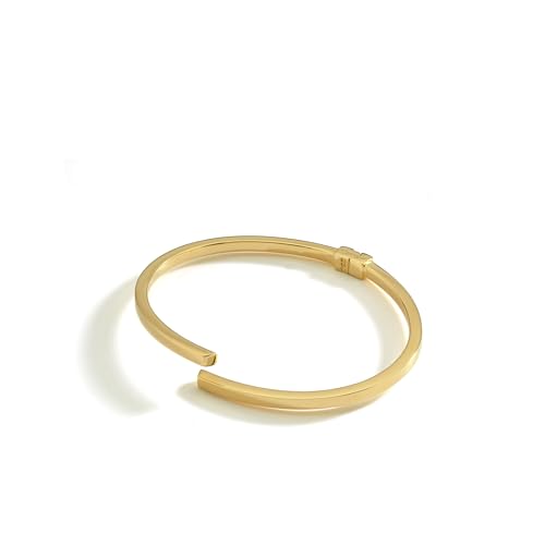 18K Gold Vermeil Cuff Bracelets for Women, Open Stacking Bangle, Minimalist Adjustable Jewelry Gift for Her4