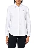 Lacoste Women's Regular Fit Cotton Oxford Shirt, White, 4