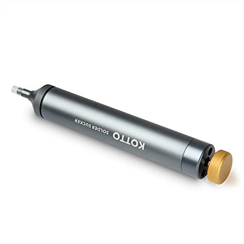 Kotto Solder Sucker, No Clog Aluminum Desoldering Pump, Soldering Tools With Powerful Vacuum Suction For Removal & Repair, Heat Resistant Silicone Suction Nozzle, Replacement Silicone Tube Included #TOP5