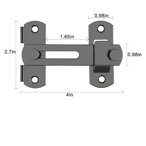 Serrure de porte grange 2 pièces coulissante à 180 degrés pour garage et salle de bain