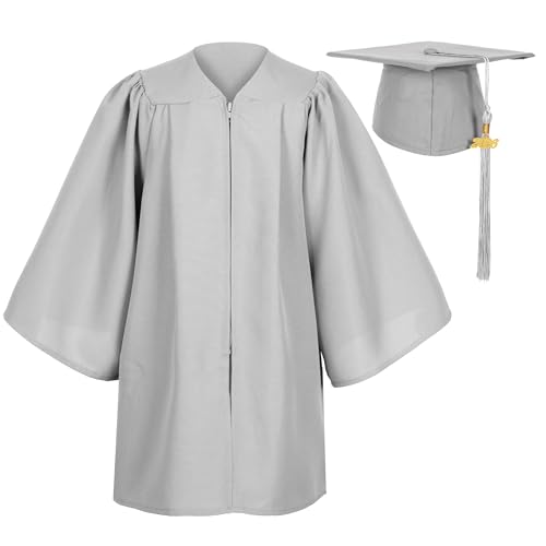 Image of Matte Kindergarten Preschool Graduation Gown and Cap Set with Year Tassel for Kids