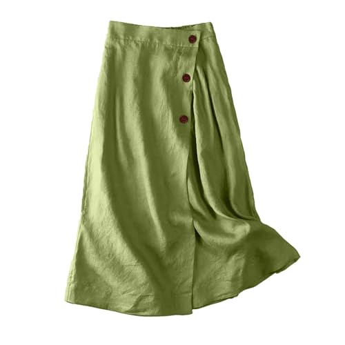 Women’S Textured Pleated Midi Skirt Elastic Waist A-Line Non-Stretch Loose Fit Structured Silhouette