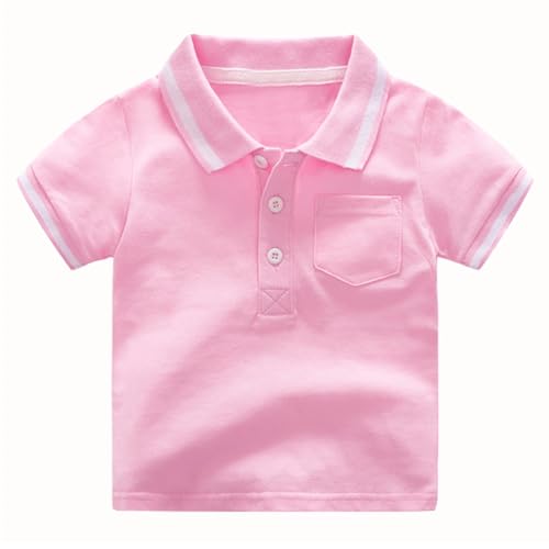 HahaNice Polos d'école pour garçons T-shirts garçons 2 à 7 ans, rose, 2 ans
