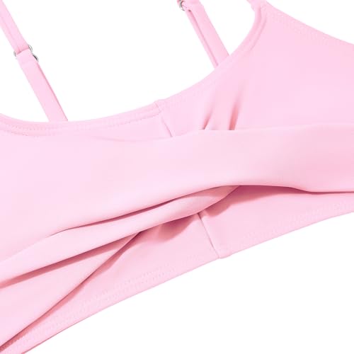 Image of Zando Girls Swimsuit Two Piece - Adjustable Strap Bathing Suit Solid Color Bikini Sets for Teens Girl Beach Swimwear