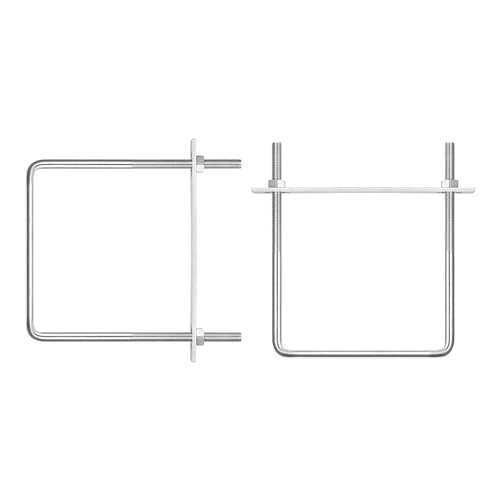 Image of DTGN M10x150x200mm(ThreadxWxL) Square U Bolt - 2Pack - Good for Trailer Pipe Replacement Parts - 304 Stainless Steel U Shape Bolts