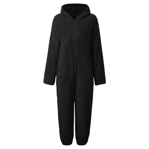 Girl's Bear Hooded Fleece Jumpsuits Sherpa Fleece Warm Halloween Costume - image 6