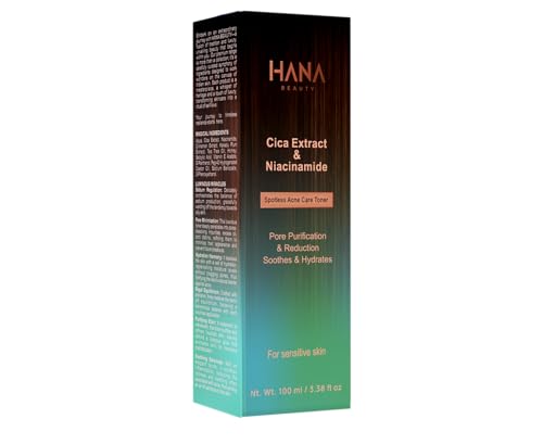 Hana Beauty Spotless Acne Care Toner | Cica Extract & Niacinamide |Balance Sebum Production | Controls Excess Oil | Pore Purification & Reduction | Barrier Against Acne, Pimple & Breakout | Soothing & Hydrating | Anti Acne Toner for Oily, Sensitive, Acne & Blemish Prone Skin | For Men & Women | 100ml Hana Beauty Spotless Acne Care Toner | Cica Extract & Niacinamide |Balance Sebum Production | Controls Excess Oil | Pore Purification & Reduction | Barrier Against Acne, Pimple & Breakout | Soothing & Hydrating | Anti Acne Toner for Oily, Sensitive, Acne & Blemish Prone Skin | For Men & Women | 100ml