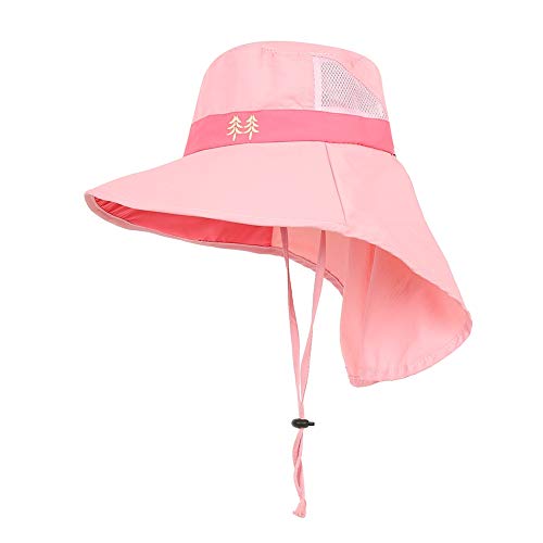 Weiweiba Protection UV pour Enfants Chapeau de Soleil à Large Bord avec Rabat de Cou Chapeaux de Plage d'été, Bonnets de Soleil Pliables pour garçons Filles de 4 à 8 Ans Cover