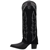 KIKIVIVI Fold Over Embroidered Cowboy Boots for Women...