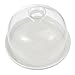 Operitacx Soporte para tartas de cerámica con campana de cristal, plato blanco para tartas con campana, 6 pulgadas, cubierta a prueba de polvo, pasteles, pan, postre, tarta, bandeja para servir