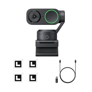 Insta360 Link 2 PTZ Dual Axis Gimbal AI-Powered 4K Webcam with 1/2" Sensor for Increased Detail, Pro Audio, Gesture Control, HDR, AI Tracking, Deskview and Streamer Mode - Built-in Privacy Protection
