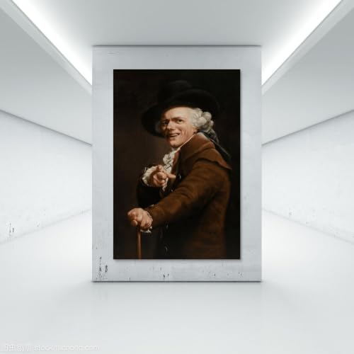 Póster de autorretrato de Joseph Ducreux para un salón moderno y divertido 7