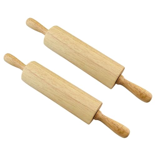 Lot De 2 Rouleaux À Pâtisserie Pour Enfants, Mini Rouleau À Pâtisserie En Bois, Rouleau À Pâtisserie Avec Roulettes, Adaptés À La Cuisine Et À La...
