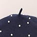 Womens Beret Hat for Winter, Wool French Beret Fashion Style Lightweight Casual Classic Solid Pearl Beanie Hats Berets Hat, Navy 1