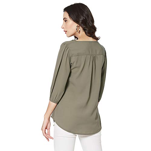 Image of GO-4 IT Women's Top with Cutwork Embroidery in Neck