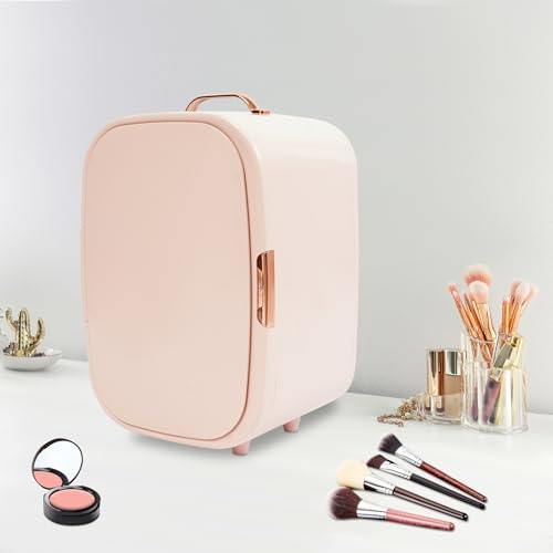 Image of 12 Liter Beauty Fridge for Cosmetic Storage, Pink Compact Skincare Fridge for Makeup Lipstick, Portable Refrigerator for Bedroom Bathroom
