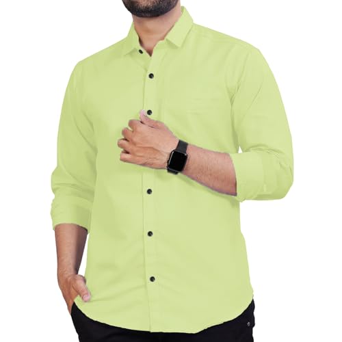 Image of Univibe Men's Slim Fit Full Sleeve Spread Collar Cotton Blend Shirt for Men and Boys