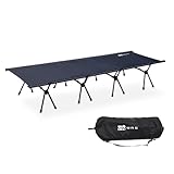WAQ 2WAY WIDE COT ２WAYワイドコット コット キャンプ用コット キャンプベッド 幅広ハイロー 折りたたみ 幅80cm (BLACK(ブラック) - 600Dシート)