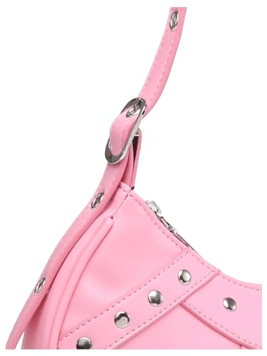 Image of Floerns Women's Y2k Gothic Punk Hobo Shoulder Bag PU Leather Clutch Handbag