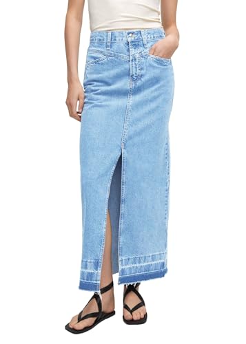 Jupe baggy en jean ajustée taille haute pour sublimer les silhouettes avec fente avant