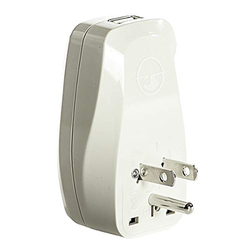 Image of OREI India to USA, Japan, Philippines & More (Type B) Travel Adapter Plug - 3 in 1 - CE Certified - RoHS Compliant with USB and Surge Protection Worldwide Adapter (DBU-B)