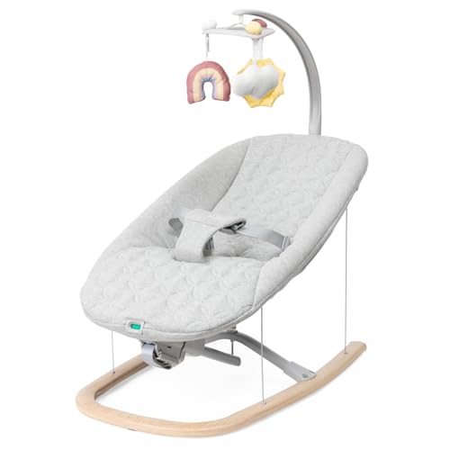 Chicco Hamaca Zen Wave, Balancín para bebés de 0 a 6 meses, Mecedora para bebés, Amaca Bebé con barra de juegos, compacta, plegable, Espreguiçadeira bebé, Balanceo Natural, sin pilas