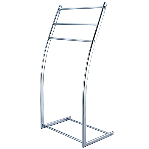 Kingston Brass SCC8251 Pedestal Steel Construction Towel Rack, Polished Chrome