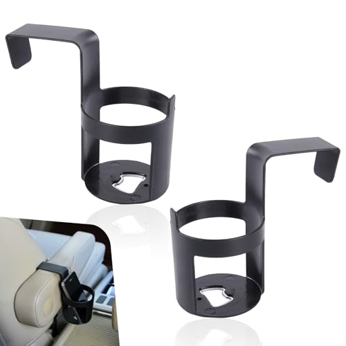 2 Portavasos colgantes para carro con abrebotellas negro miniatura 1