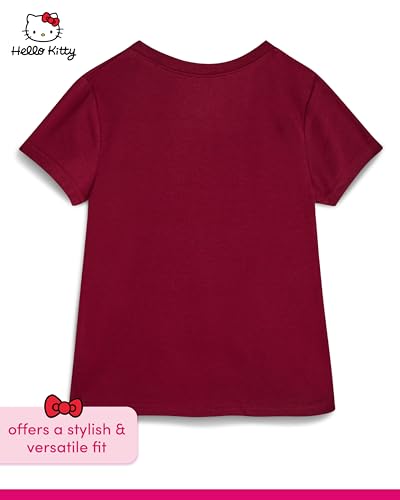 Image of Hello Kitty Girls Shirts - Short Sleeve Cute Casual Crewneck Graphic Tees Shirts for Girls Tops T-Shirt (Sizes: 4-12),
