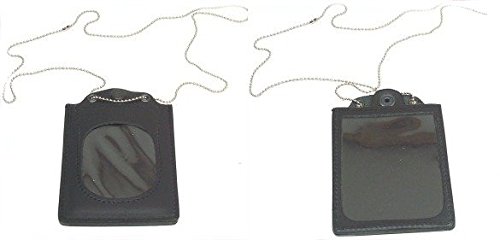 Porte-plaque en cuir avec chaîne 1WF00 Vega porte-badge de cou universel noir