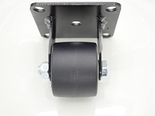 Casoter Single 2.5 Inch Black Low Gravity Center Nylon Caster,50Mm Extra Width Hi-Temp Nylon Wheel Top Plate Rigid W/O Brake Heavy Duty Double Ball Bearing Caster,1100Lbs/500Kg Load Capacity #TOP5