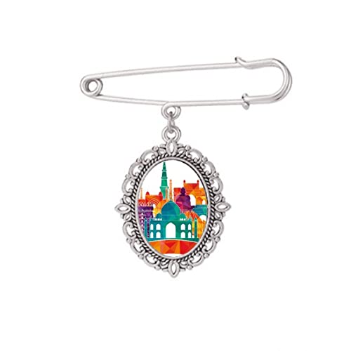 Broche de culture architecture monumentale taille M pour robe et chemise chic