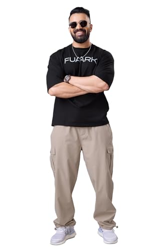 Image of FUAARK Men Comfort Loose /Oversize Fit Cargos Trousers Track Pants