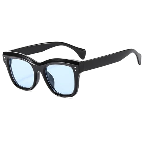 Lunettes de soleil œil de chat pour femme LVTFCO vintage noir et bleu