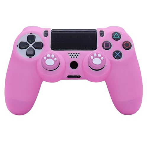Image of Ralan Silicone Controller Skin Protector for PS4 - Pro Thumb Grip x6, Skull Cap Grip x2 (Camouflage Pink+White Pink)