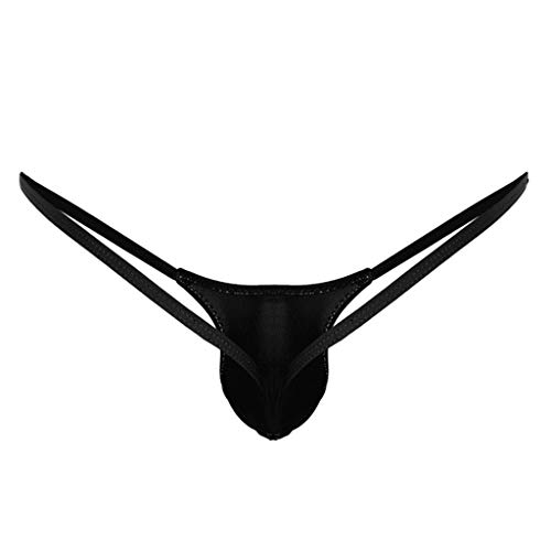 Briefs Rise Low Mens Underwear G-String Underpants Thong Back Open Plus Size Sexy Maid Lingerie for Women (Black, XL)4
