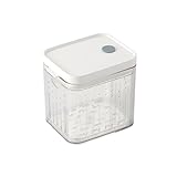 [Snughom]調味料容器 蓋付き | 排水口付き二重防潮 ネギ・ニンニク用オーガナイザー 食品級素材で安全 簡単開閉とスタッキング 便利なキッチン収納ボックス