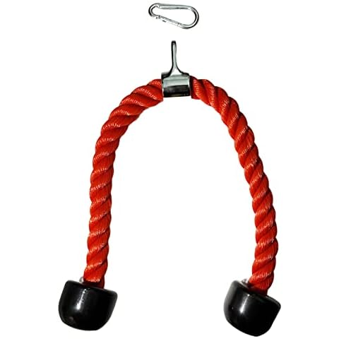 qibylift Tricep Rope Cable Attachments Cable Machine Accessories for Home Gym, 27 Inch Tricep Rope For Pulley System Attachment, LAT Pull Down, Cable Machine Attachments, Weight Fitness (Red) Cover